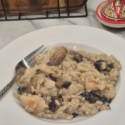 Chicken and mushroom risotto