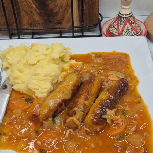 Sausage and cider casserole