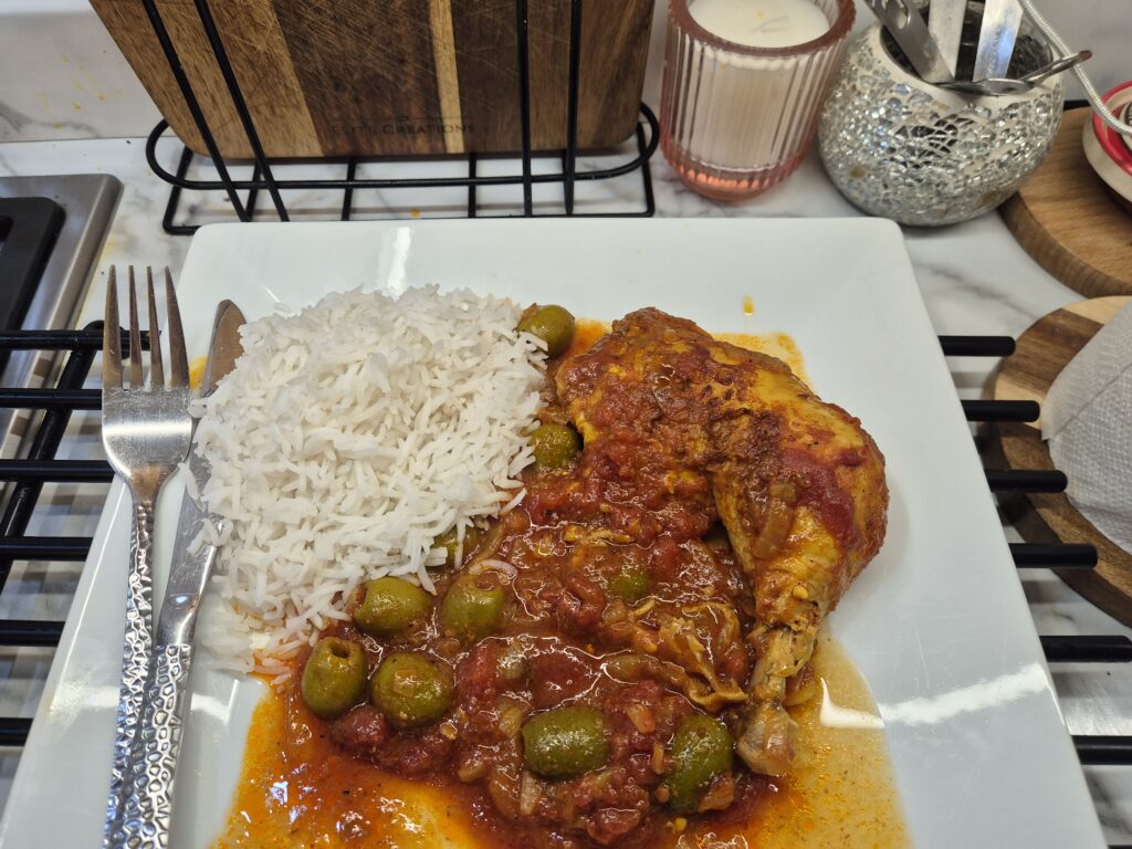 Chicken, green olive tagine