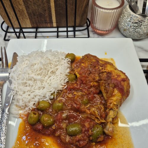 Chicken, green olive tagine